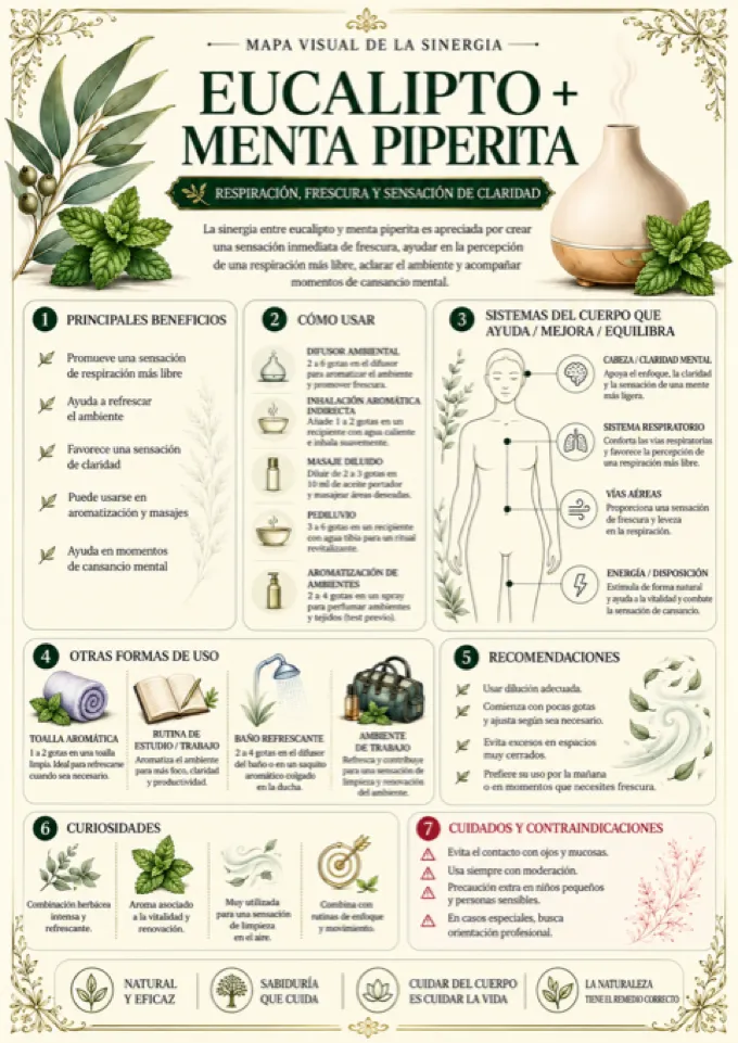 Mapa Visual de la Sinergia Eucalipto + Menta piperita